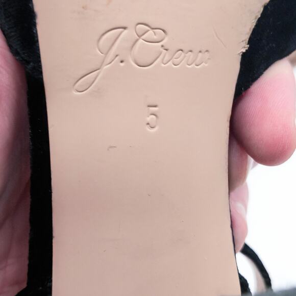 J.Crew Women’s Heels City Sparkle Evening Chic Black Velvet Rhinestone Block 5 - Picture 9 of 11